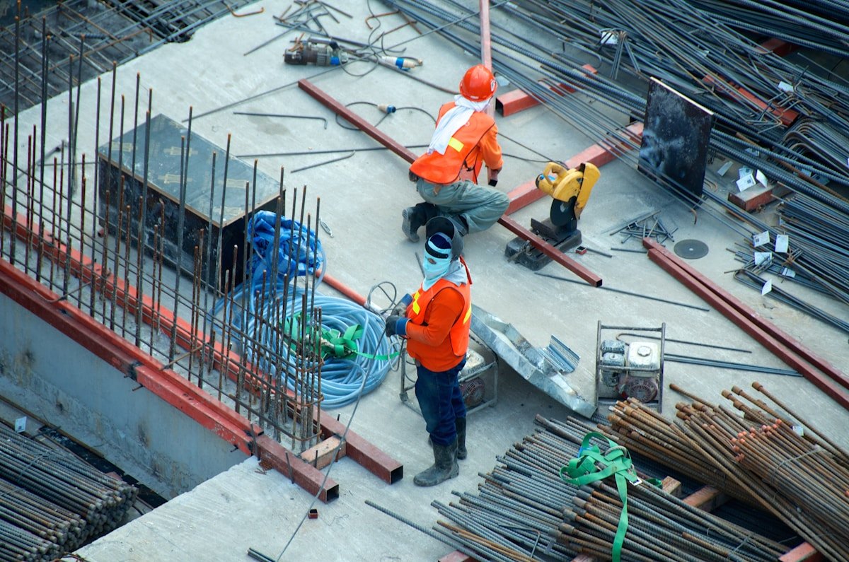 Arbeiten auf einer Baustelle